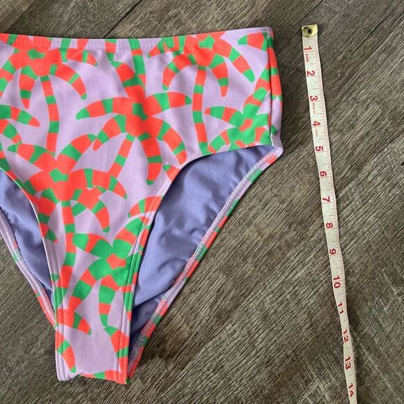 Farm Rio x Adidas Palm Tree High Waist Bikini Bottoms- Size Medium - Picture 5 of 5